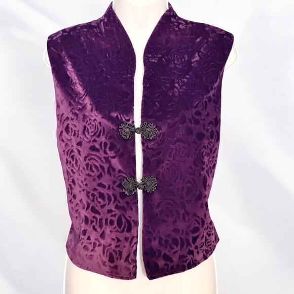 Velvet Maxi Dress Vest Set Purple Gothic Victorian Renaissance Sz 10 Vintage 70s - Picture 7 of 13